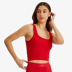 Skims cranberry cotton rib tank
